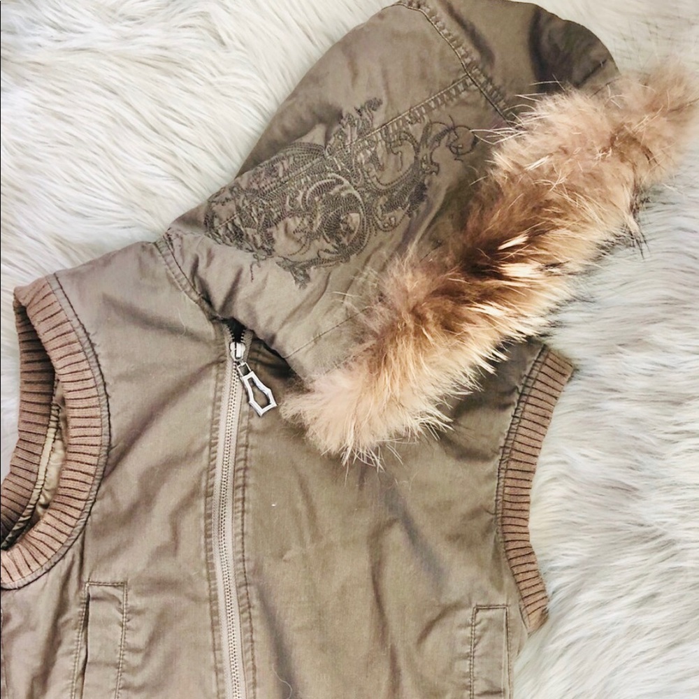 Monarchy Vest with Fur Trimmed hood